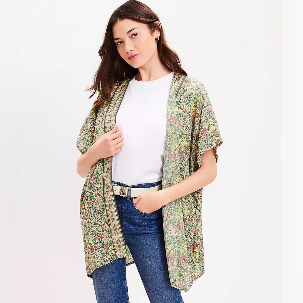 Loft Garden Floral Kimono Cardigan size M/L